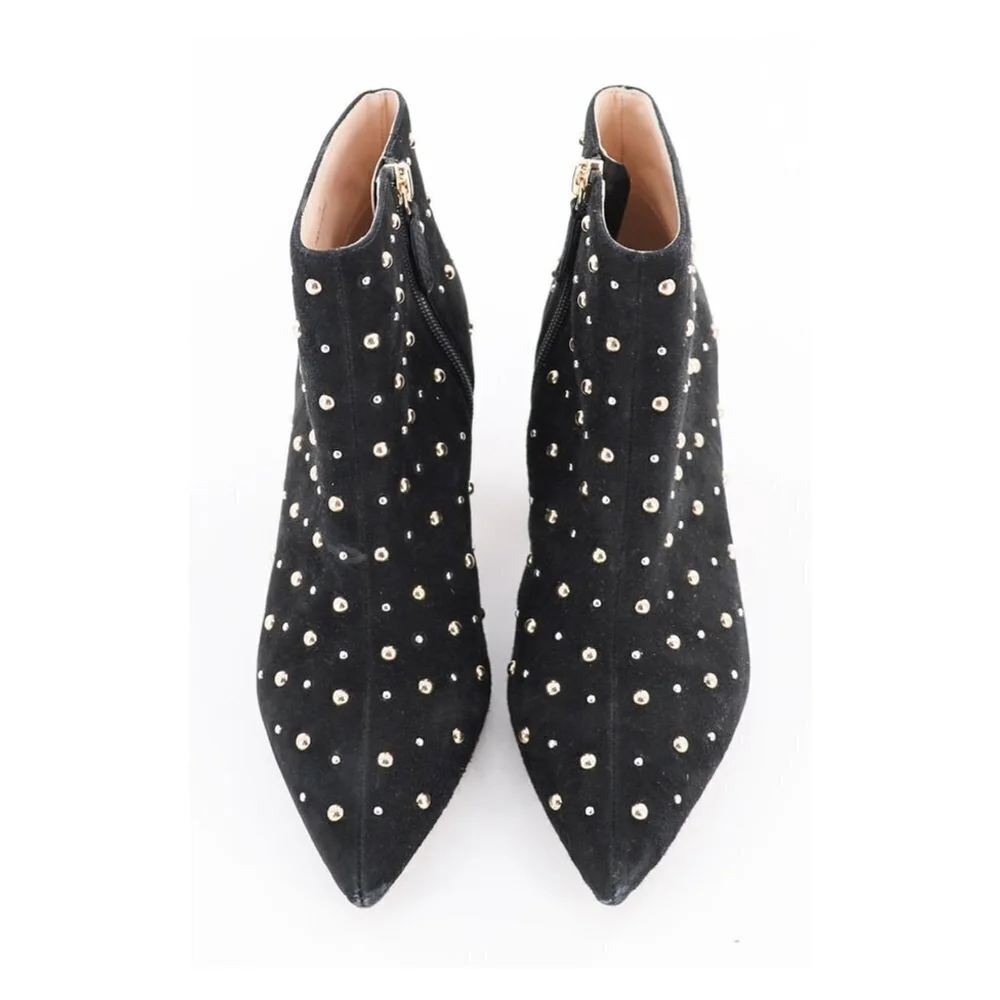 KATE‎ SPADE Starr Pointed Toe Studded Suede Ankle Bootie Size 7.5